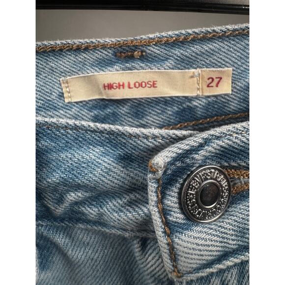 Levi's Strauss High Loose Wide Leg Jeans Denim Blue High Waist Women's Size 27 - Picture 3 of 3